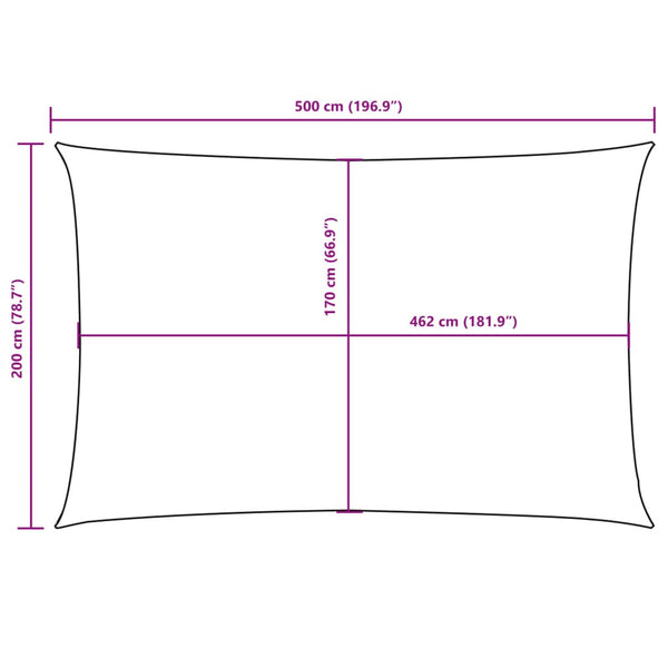 Sonnensegel Oxford-Gewebe Rechteckig 2x5 m Schwarz