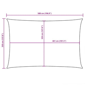 Sonnensegel Oxford-Gewebe Rechteckig 3,5x5 m Schwarz