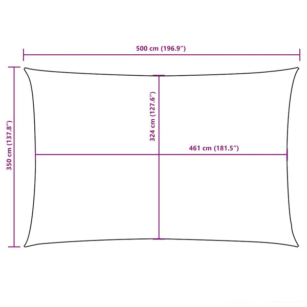 Sonnensegel Oxford-Gewebe Rechteckig 3,5x5 m Schwarz