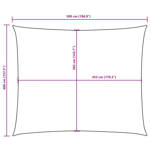 Sonnensegel Oxford-Gewebe Rechteckig 4x5 m Schwarz