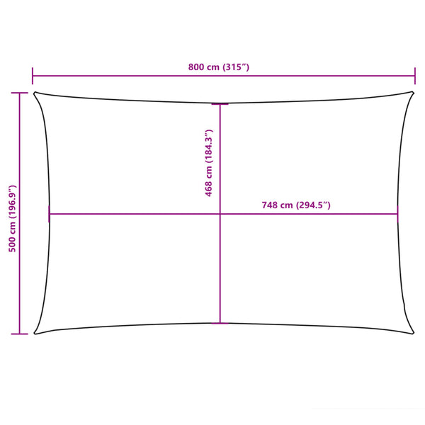Sonnensegel Oxford-Gewebe Rechteckig 5x8 m Schwarz