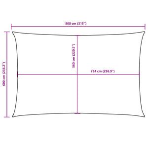 Sonnensegel Oxford-Gewebe Rechteckig 6x8 m Schwarz