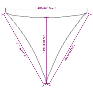 Sonnensegel Oxford-Gewebe Dreieckig 4,5x4,5x4,5 m Schwarz