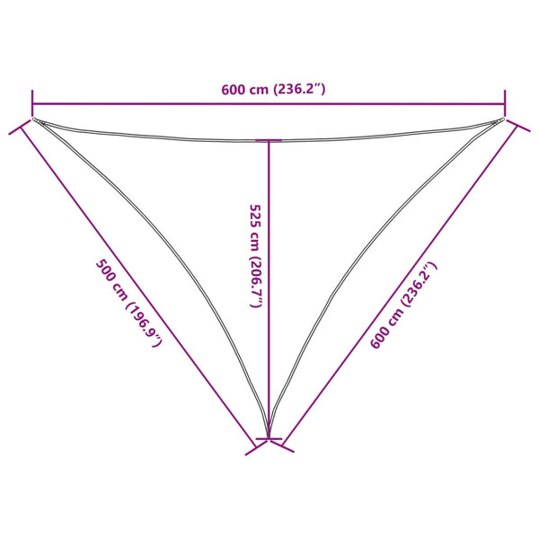 Sonnensegel Oxford-Gewebe Dreieckig 5x6x6 m Braun