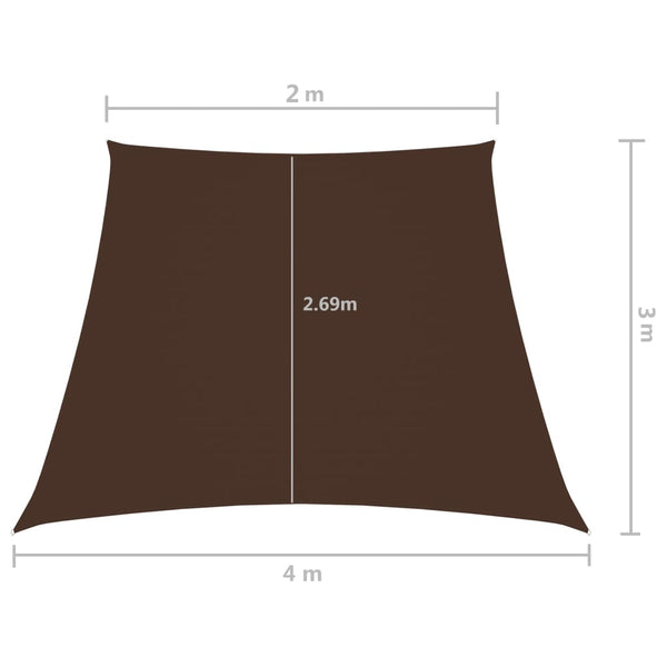 vidaXL Voile d'ombrage en tissu Oxford Trapézoïdal 2/4x3 m Marron