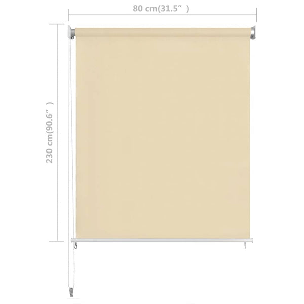 Außenrollo Creme 80x230 cm HDPE