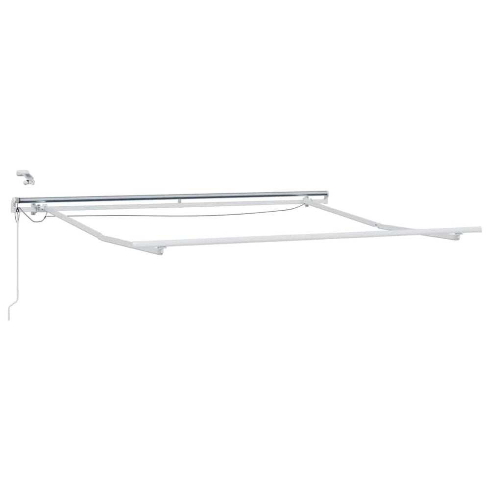 Markisenrahmen mit LED-Lichtleisten Weiß 350 x 250 cm Aluminium