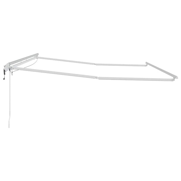 Markisenrahmen mit LED-Lichtleisten Weiß 450 x 300 cm Aluminium