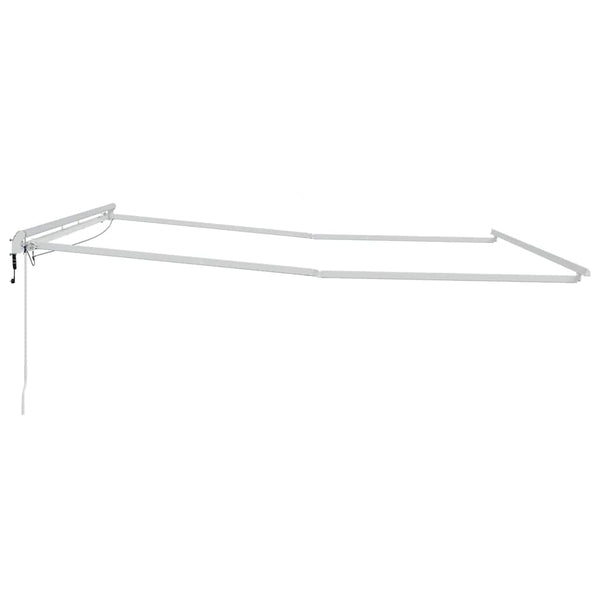 Markisenrahmen mit LED-Lichtleisten Weiß 450 x 350 cm Aluminium