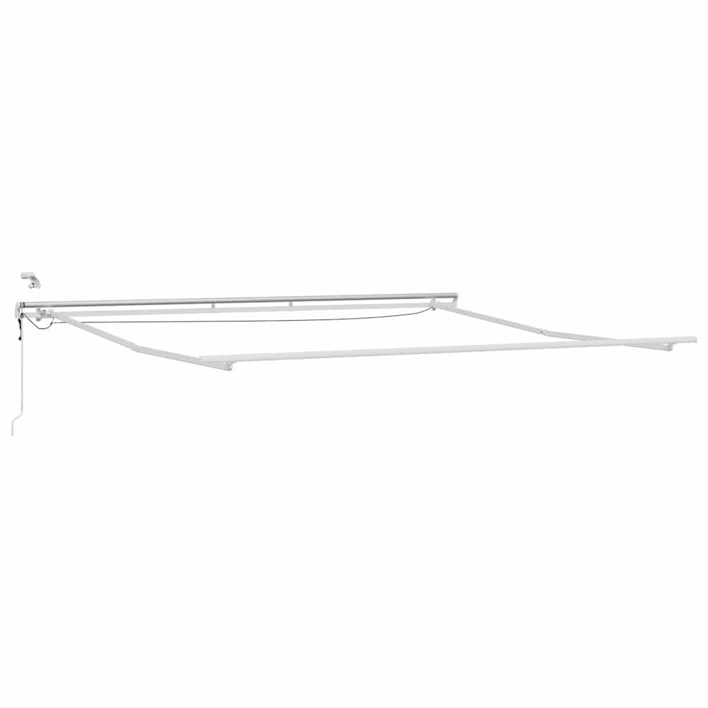 Markisenrahmen mit LED-Lichtleisten Weiß 500 x 350 cm Aluminium