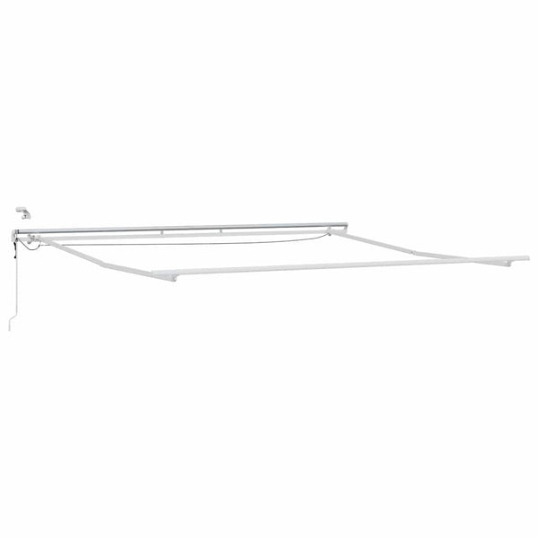 Markisenrahmen mit LED-Lichtleisten Weiß 500 x 350 cm Aluminium
