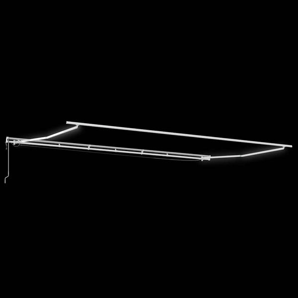 Markisenrahmen mit LED-Lichtleisten Weiß 600 x 350 cm Aluminium