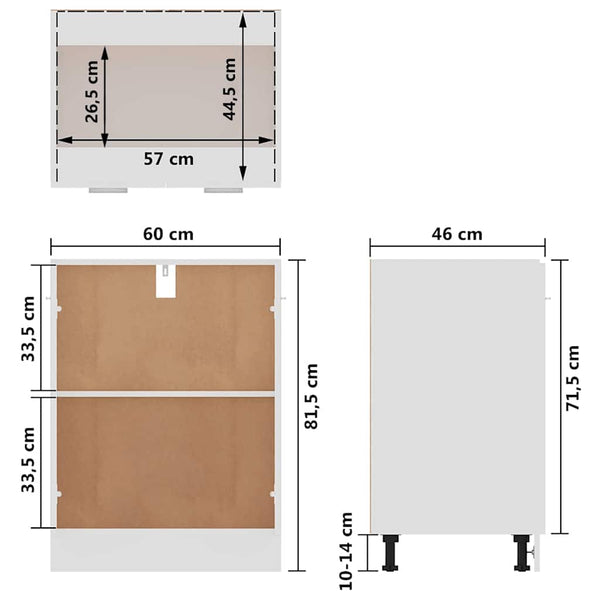 Unterschrank Lyon Weiß 60 cm