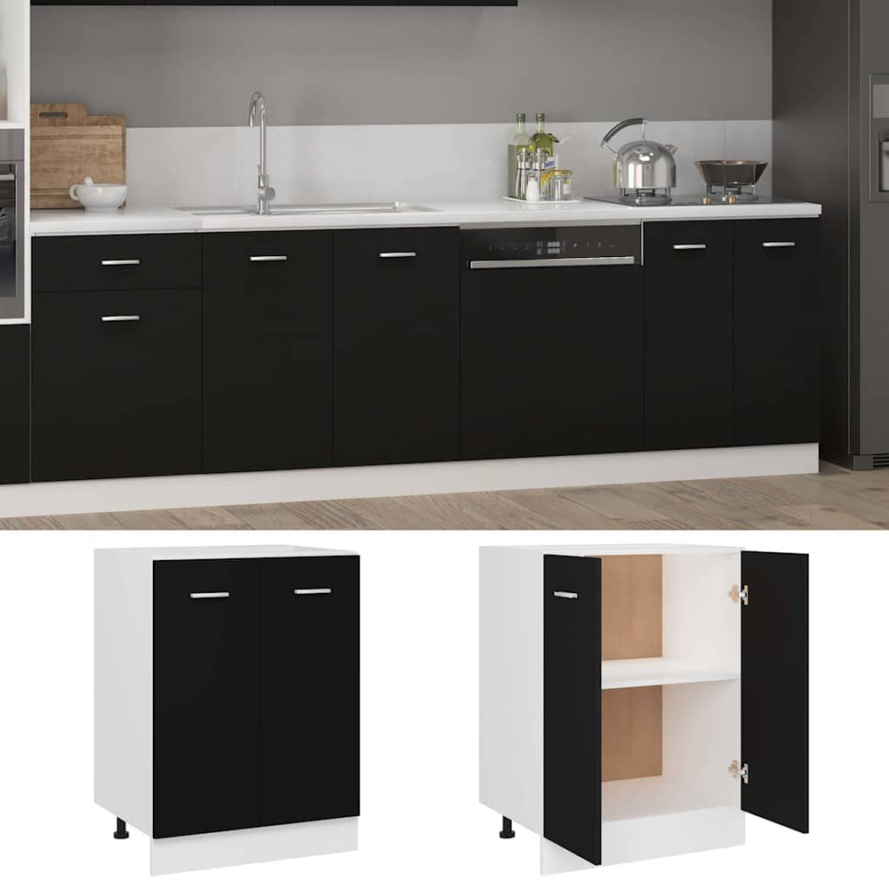 Schwarzer Unterschrank Lyon 60 cm