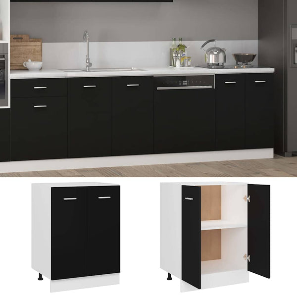 Schwarzer Unterschrank Lyon 60 cm