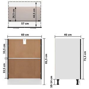 Schwarzer Unterschrank Lyon 60 cm