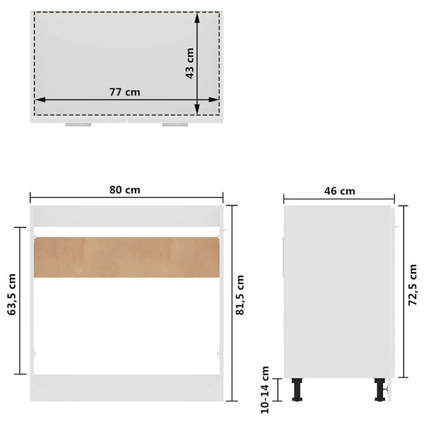 Spülenunterschrank Lyon Weiß 80 cm