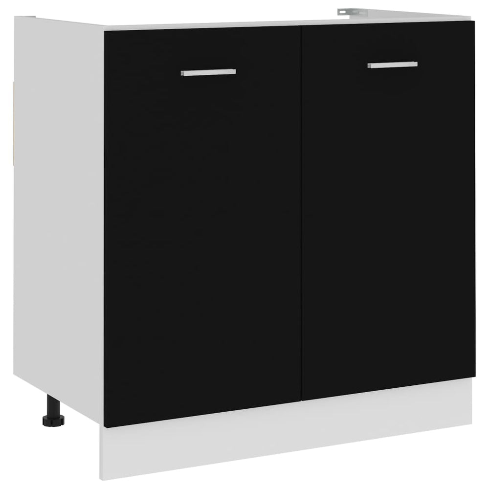 Spülenunterschrank Lyon Schwarz 80 cm