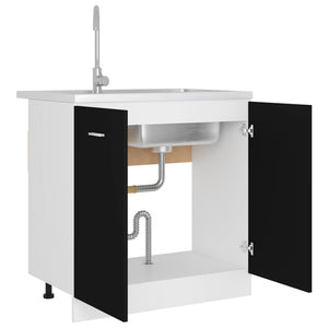 Spülenunterschrank Lyon Schwarz 80 cm