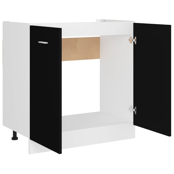 Spülenunterschrank Lyon Schwarz 80 cm