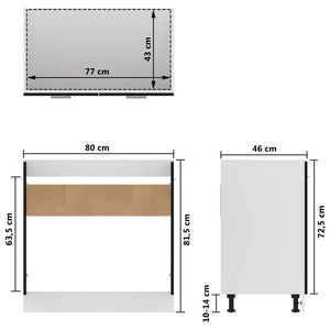 Spülenunterschrank Lyon Schwarz 80 cm