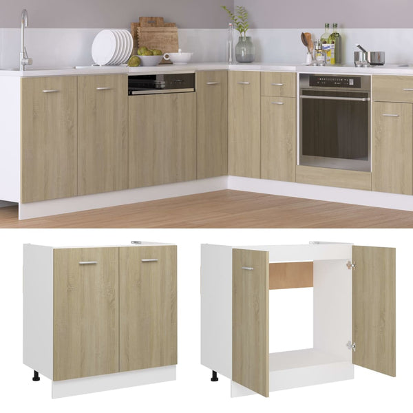 Spülenunterschrank Sonoma-Eiche 80 cm