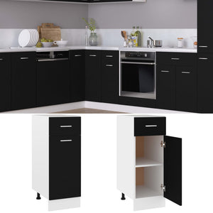 Schwarzer Schubladenschrank Lyon, 30x46x81,5 cm