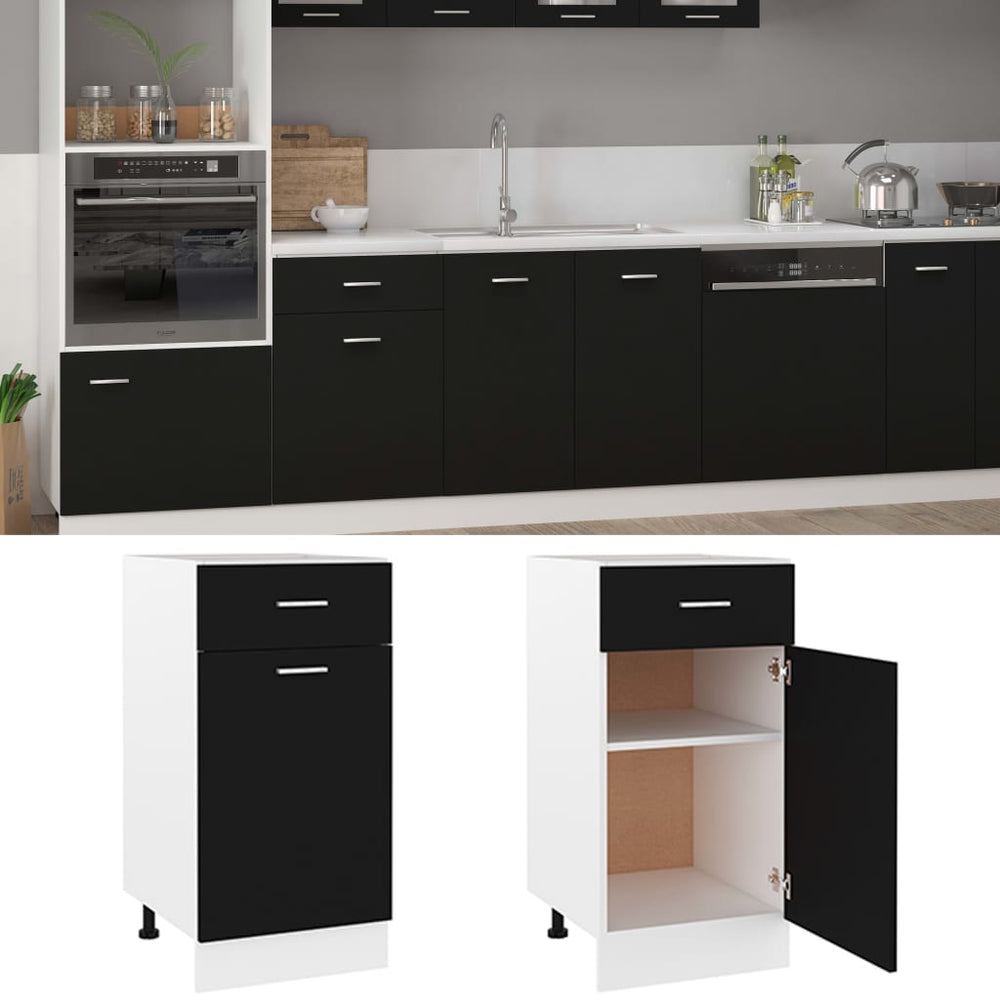 Schwarzer Schubladenschrank Lyon 40 cm