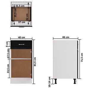 Schwarzer Schubladenschrank Lyon 40 cm