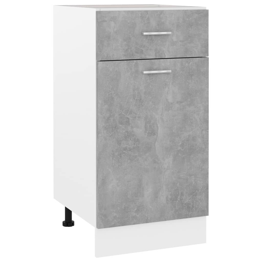 Betongrauer Schubunterschrank 40 cm
