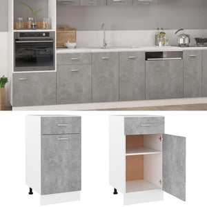 Betongrauer Schubunterschrank 40 cm