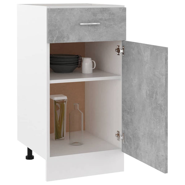 Betongrauer Schubunterschrank 40 cm