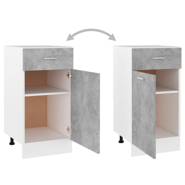 Betongrauer Schubunterschrank 40 cm