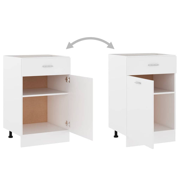 Küchen Schubladenschrank Lyon Weiß 50 cm