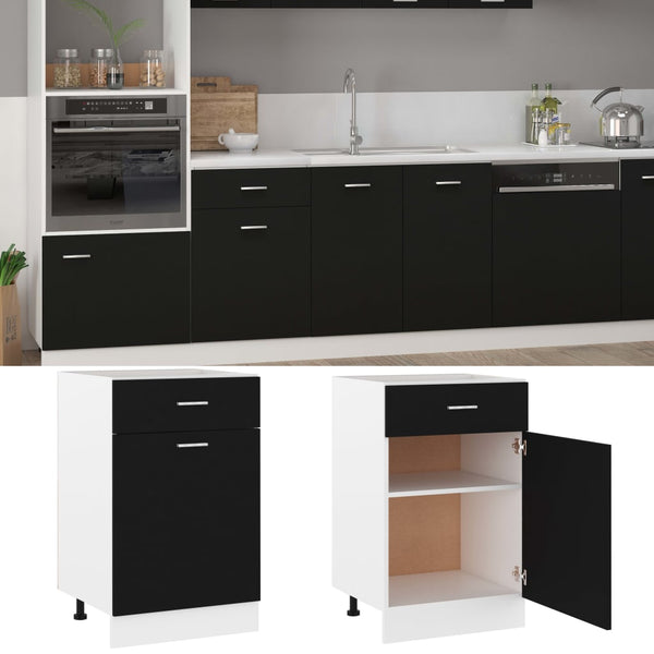 Schwarzer Schubladenschrank Lyon 50x46x81,5 cm