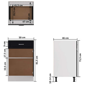 Schwarzer Schubladenschrank Lyon 50x46x81,5 cm