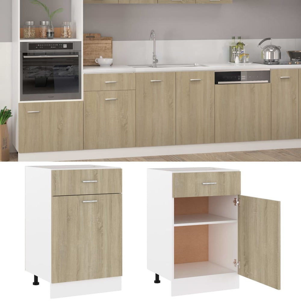 Sonoma-Eiche Schubunterschrank 50 cm