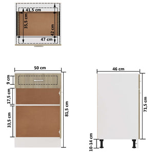 Sonoma-Eiche Schubunterschrank 50 cm