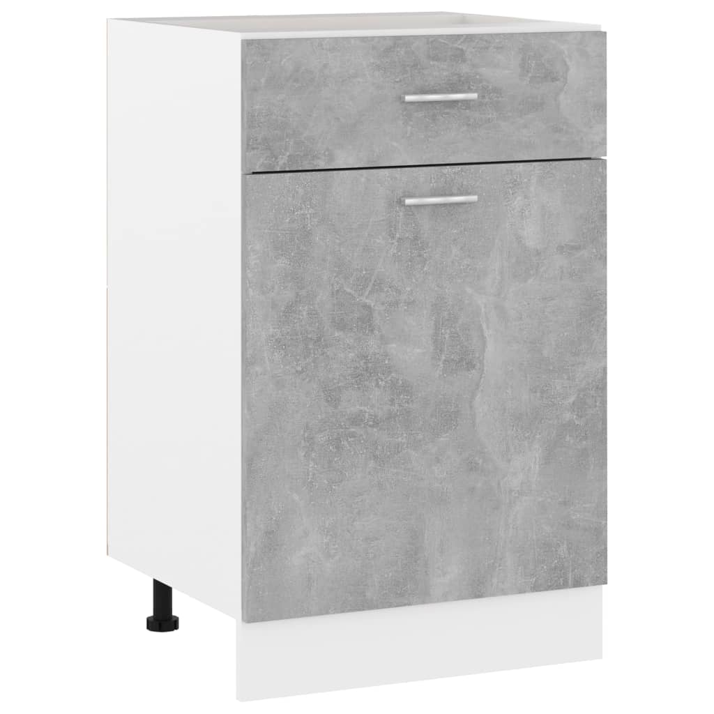 Betongrauer Schubunterschrank Lyon 50 cm