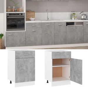 Betongrauer Schubunterschrank Lyon 50 cm