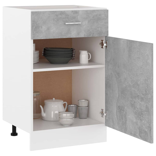 Betongrauer Schubunterschrank Lyon 50 cm