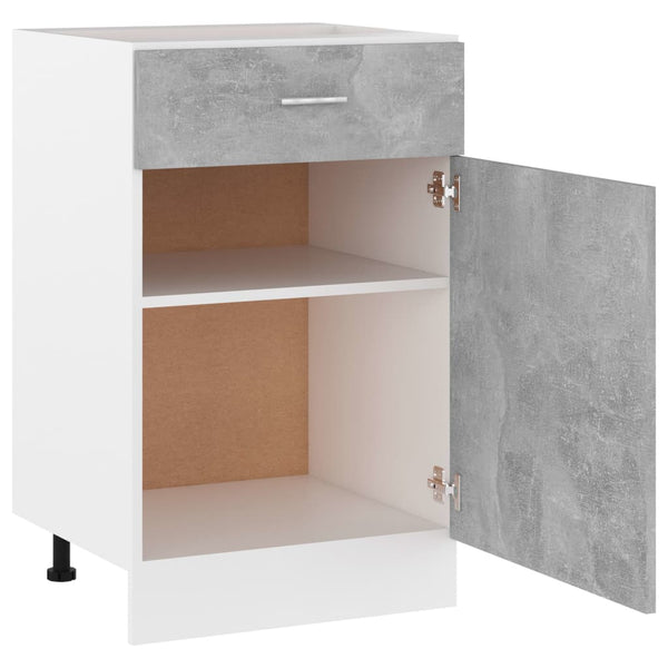 Betongrauer Schubunterschrank Lyon 50 cm