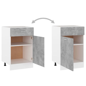 Betongrauer Schubunterschrank Lyon 50 cm