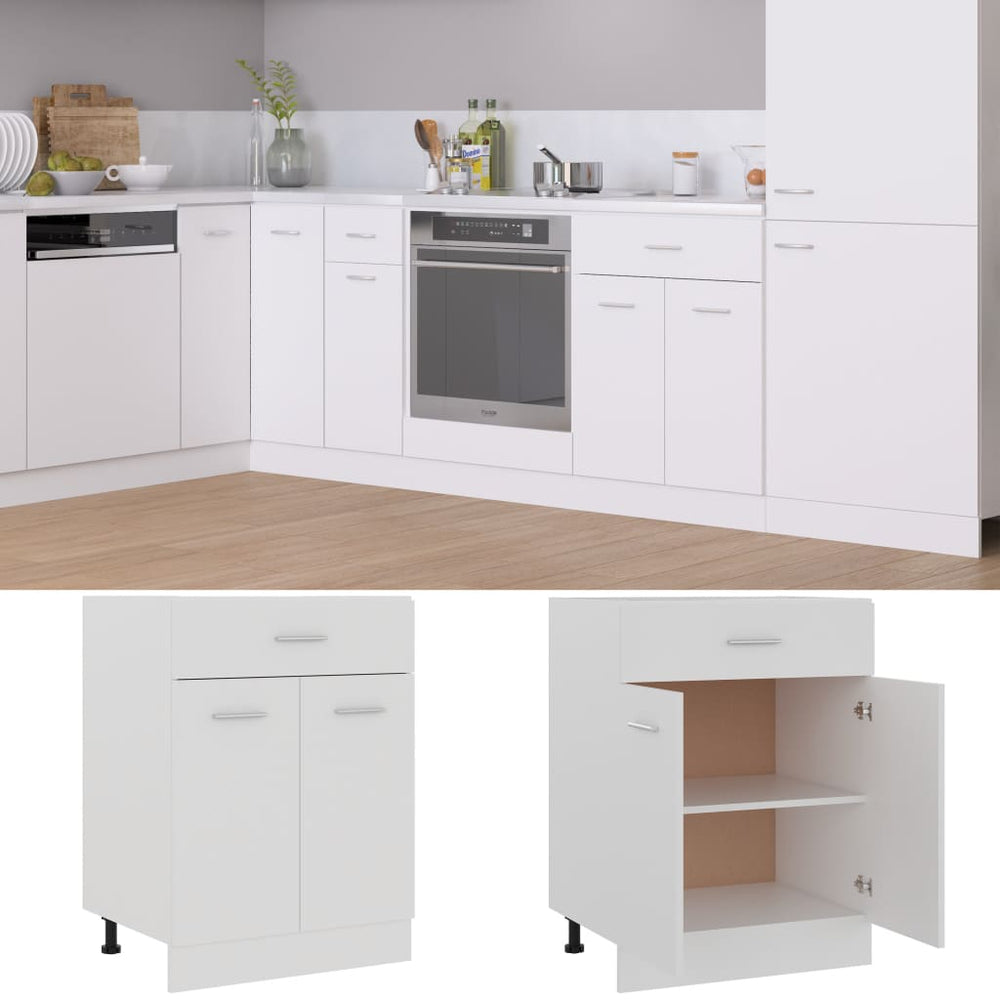 Küchen Schubunterschrank Lyon Weiß 60 cm