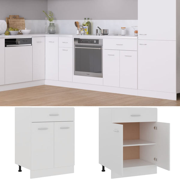 Küchen Schubunterschrank Lyon Weiß 60 cm