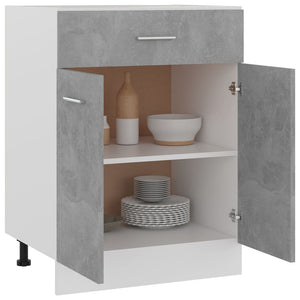 vidaXL Meuble bas à tiroirs gris béton 60x46x81,5 cm Bois d'ingénierie