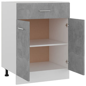 vidaXL Meuble bas à tiroirs gris béton 60x46x81,5 cm Bois d'ingénierie