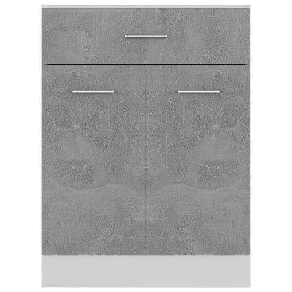 vidaXL Meuble bas à tiroirs gris béton 60x46x81,5 cm Bois d'ingénierie