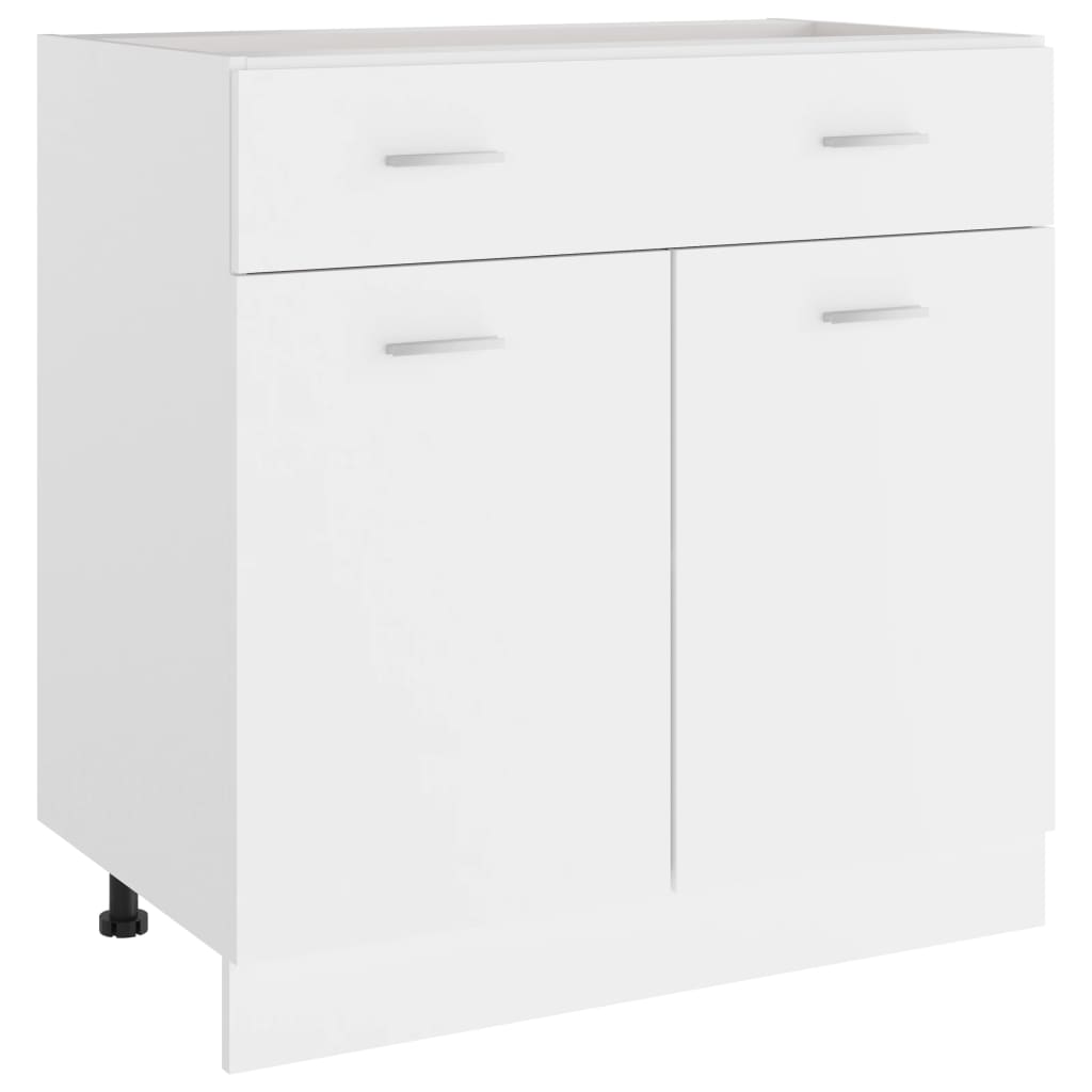 Küchen Schubunterschrank Lyon Weiß 80 cm