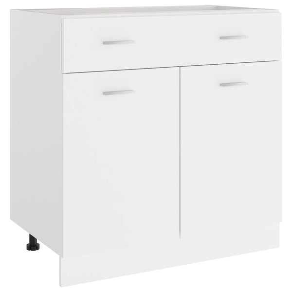 Küchen Schubunterschrank Lyon Weiß 80 cm